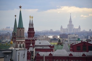 Виды Москвы со смотровой площадки, расположенной на крыше Центрального Детского Магазина на Лубянке Московский Государственный Университет