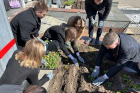 Территорию Павелецкого вокзала озеленили парламентарии округа. Фото: официальная страница Управы района Замоскворечье в социальных сетях